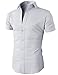 H2H Mens Fashion Casual Slim Fit Button Down Short Sleeve Shirts Of Various Colors