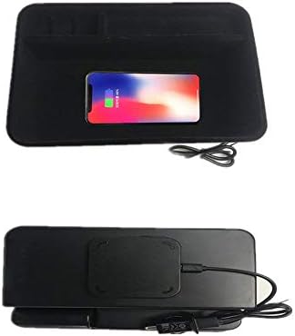 XinChout for Nissan Patrol Y62 2016-2018 Armrest Box Storage Box With Qi Wireless Charging 10W, Compatible for Samsung Galaxy S10/ S10 Plus / S9 / S9 plus / S8 iPhone 8/8 Plus/X/XS/XR Car Accessories