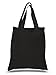 Durable 100% Cotton Tote Bag Reusable Shopping Swag Art Craft Blank Tote Bag (Black)