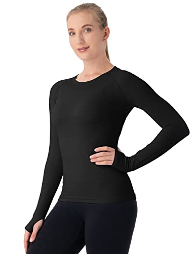 MathCat Seamless Workout Shirts for Women Long Sleeve Yoga Tops Sports Running Shirt Breathable Athletic Top Slim Fit