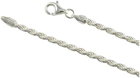 Sterling Silver Diamond Cut Rope 3mm 7" Bracelet Chain Italian Italy Solid .925 Jewelry