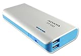 ADATA PT100 10000mAh Dual Output Fash Charging 3.1A Portable Charger Power Bank for Smartphones and Tablets - White (APT100-10000M-5V-CWHBL)