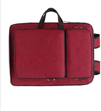 A3 Art Portfolio Case Folder Waterproof Canvas Artwork Storage Portable Drawing Board Backpack Artist Portfolio Carrying Tote Bag Large Drawing Painting Pads Case Artist Organizer for Women Men,Red