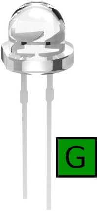 Joe Knows Electronics 5mm Clear Green Straw Hat LED (100 Pack) HQ Series