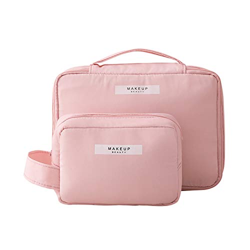 2 Pieces Makeup Bag Travel Toiletry Bag Organizer,Waterproof Multifunction Make-up Bags Portable Large Cosmetic Brush Pouch With Handle Zipper Storage Case for Women with Inner Pouch,Pink 1 2 Pieces Makeup Bag Travel Toiletry Bag Organizer,Waterproof Multifunction Make-up Bags Portable Large Cosmetic Brush Pouch With Handle Zipper Storage Case for Women with Inner Pouch,Pink