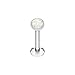 Opal Glitter Shower Dome 316L Surgical Steel WildKlass Labret Monroes (16G 3/8