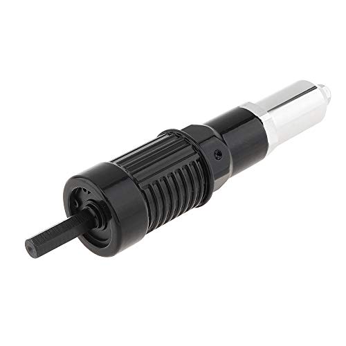 ChgImposs Black Alloy Steel Electric Riveting Gun Adapter with 2.4/3.2/4.0/4.8mm Diameter Rivet Head and Handle Wrench for Electric Drill