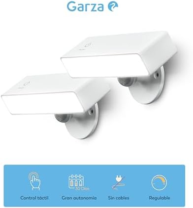 - Pacchetto 1+1 Lampada da Parete LED Portatile VEGA 2W 240lm, Luce Regolabile 4000K, Batteria 3000mAh fino a 30 giorni, USB-C, Installazione senza cavi, Design Bianco