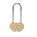 Juvale 2-Pack Solid Brass Double Heart Padlock, 3 Inches