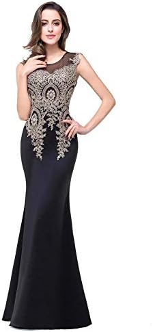Seasail Mermaid Sheer Neck Golden Lace Appliques Long Evening Dresses Robe De Soiree Longue Evening Gown Party Dress