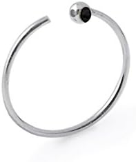 Jewele 20Gx1/2 (0.8x12MM) 925 Sterling Silver BCR Nose Piercing Ring