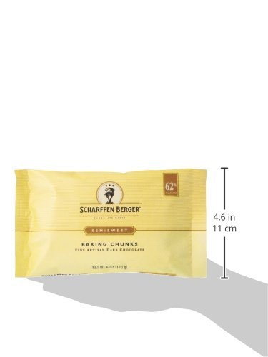 SCHARFEEN BERGER Baking Chocolate Chunks, Semisweet, 6 Ounce