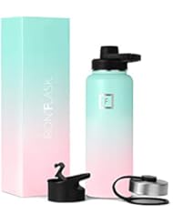 IRON Â°FLASK Sports Water Bottle - 64oz, 3 Lids (Spout Lid), Vacuum Insulated Stainless Steel, Hot Cold, Modern Double Walled, Simple Thermo Mug, Hydro Metal Canteen