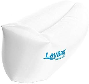 LayBag Inflatable Lounge Chair - Best For Camping, Hiking, Beach &amp; Travel, Waterproof, Lightweight Air Hammock Lounger w/ FREE Portable Carrying Bag For Maximum Convenience and Comfort (White)