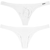FIROTTII Mens Thong Underwear Ribber G-String Low Rise Briefs T-Back Pouch Stretch and All-day Comfort Lingerie for Men