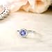 10K White Gold Diamond Engagement Ring Round Blue Tanzanite 1.12 cttw (Size 9)