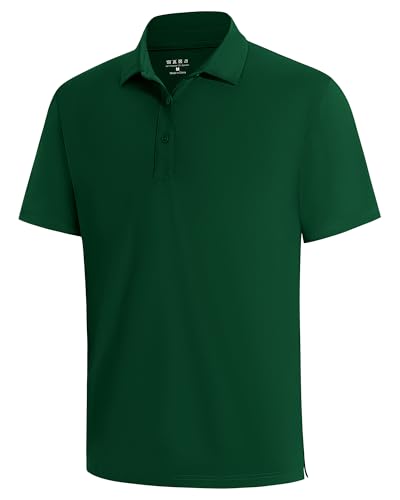 Runhit Men's Polo Shirts Summer Short Sleeve Golf Shirt Quick Dry Collared T Shirts for Casual Work Athletic Dark Green S at Amazon