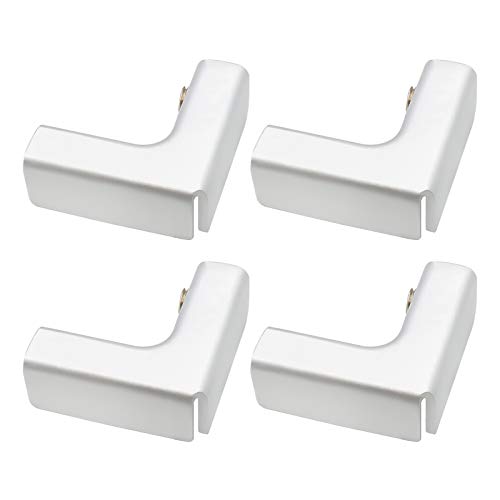 UFURMATE Glass Connector, 4Pcs Aluminum Alloy Glass Clamp 2 Way Glass Connectors Rimless Clip Holder for Fixing DIY Fish Tank, Glass Wind Guard, Glass Display Cabinet, for 4-7mm Thickness