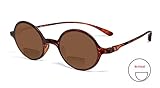 Calabria 721SB Flexies Round Sun Bi-Focal Reading Glasses w Case