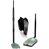 2000mW 2W 802.11 G / N High-Gain USB Wireless Long-Rang WiFi Network Adapter With Original Alfa Screw On Swivel 9dBi Rubber Antenna and Suction cup Window Mount dock