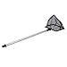 Pawfly 3 Inch Aquarium Fish Net with Telescopic Stainless Steel Handle Small Square Net with Soft Fine Mesh Sludge Food Residue Wastes Skimming Cleaning Net for Fish Tanks Small Koi Ponds and Pools