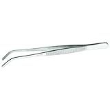 Winco TTG-8C, 8-Inch Curved Tweezer Tong, Curved Tip Precision Tongs, Stainless Steel Plating Tong