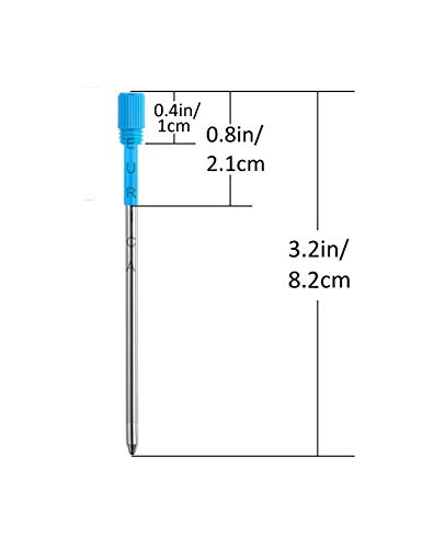Pen Refills Replacement Ballpoint 3.2'' inch (can be cut into 2.75â€) for Pens with Big Diamond Crystal on Top Diamond Crystal Stylus Pens Metal Refill in Storage Case Blue Ink Pack of 40