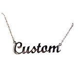 Romantic Gift Personalized Custom With Any Name Choker Necklace Stainless Steel with 18K Gold Plated Handwriting Signature Customized Nameplate Necklace (Silver Color)