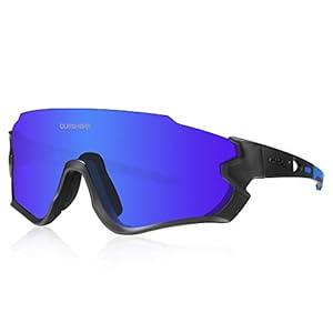 Queshark HD Gepolariseerde UV-bescherming Fietsbril Fietsbrillen Voor Racefiets MTB 3 Lens HD 1 Gepolariseerde QE45