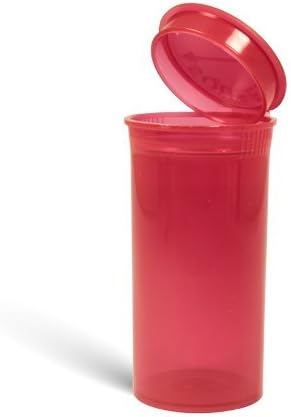 10 Pack - 13 Dram Squeeze Pop Top Prescription Container Pill Bottle Tubes Doob Rx Red