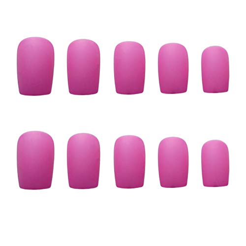 Red Square Press On Nails Matte False Nail Tips with Medium Design for Women Acrylic Fake Nails Full Cover Glue On for Women 24pcs/set