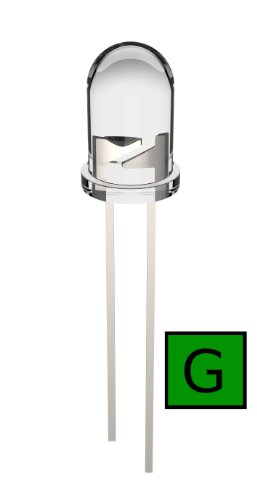 5mm Clear Green LED 12000 mcd (25 Pack)