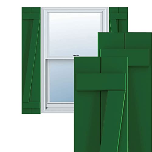 10 3/4"W x 30"H True Fit PVC Two Board Joined Board-n-Batten Shutters w/Z-Bar,…