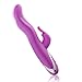 MOJOY Multi 7 Frequency Silicone Rabbit G-Spot Vibrating Vibrator for Women, Tongue Penetration Double Vibrant Sex Toy Clitoris Stimulators, Rose Red