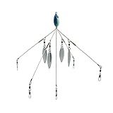 SF 5 Arms 4 Blades Alabama Umbrella Rig Fishing Bass Lures Bait Kit (White Blue 4 Blades)