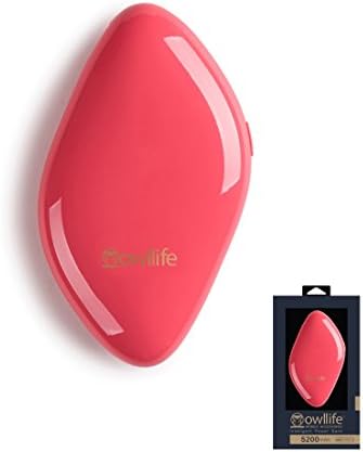 Owllife JEWEL Series Intelligent PowerBank 5200 -Ultra Compact Portable Charger (External Battery Power Bank) with High-Speed Charging PowerIQ Technology ( Coral)