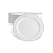 DELUXE PLASTIC PARTY DISPOSABLE PLATES | 6 Inch Hard Wedding Dessert Plates | White with Silver Rim, 40 Pack | Elegant & Fancy Heavy Duty Party Supplies Plates for all Holidays & Occasions