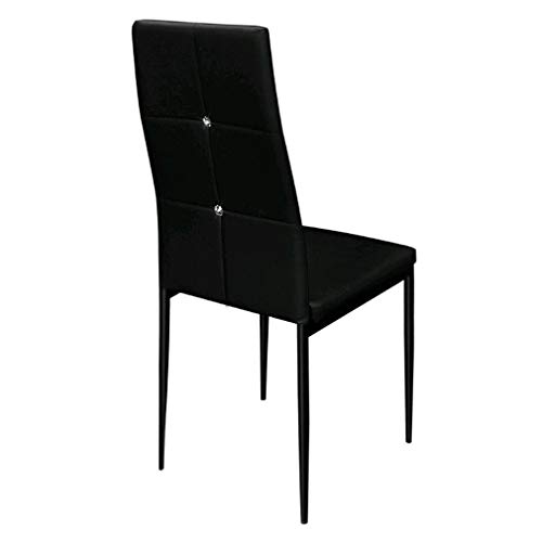 Kitchen Dining Chairs Set of 4 with Sturdy Metal Legs, High Backrest Dining Breakfast Chair for Home Kitchen Living Room (4PCS+Black) - Thumbnail 5