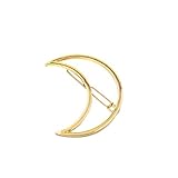 Lychee Moon Girl Punk Hollow Out Moon Triangle Hair Clip Hairpin Clamps Gold Tone