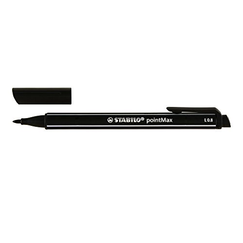 Stabilo PointMax Fineliner Nylon-tip Pen, 0.8 mm - Black