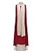 ZANZEA Ladies Cotton Linen Round Neck Two-layer A-line Baggy Vintage Long Maxi Dress (16, Maroon With Scarf)