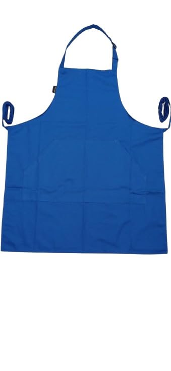 Khoji & Meeni Aprons with 2 Pockets Unisex Aprons for Home Kitchen, Restaurant, Coffee House - Adjustable Neck Strap, Long Side Straps, Thick Twill Cotton Blend (Royal Blue)