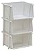 United Solutions SB0057 Mini Stack Bin Three Pack in White-3 Multi Use White Vertical Storage Organizational Bins Designed to Organize your Home or Office
