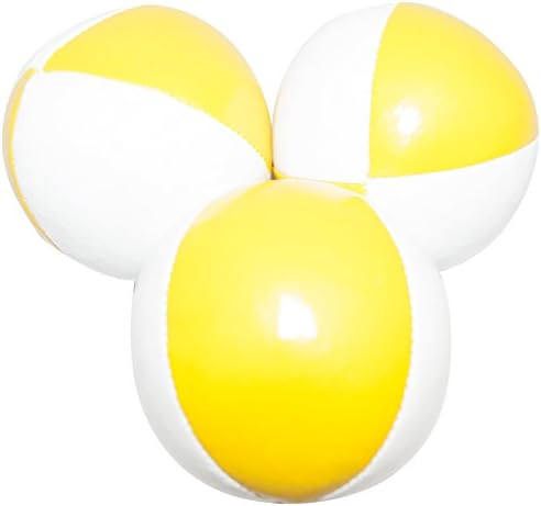 Juggling Balls - Box Set of 3 | Professional Style | Vibrant Colors | Great Feel (yellow/white)