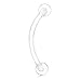 Ruifan Pack of 10 Clear Bioflex Curved Eyebrow Ring Body Jewelry Piercing Retainer Screw UV Ball Clear 16G 1/2