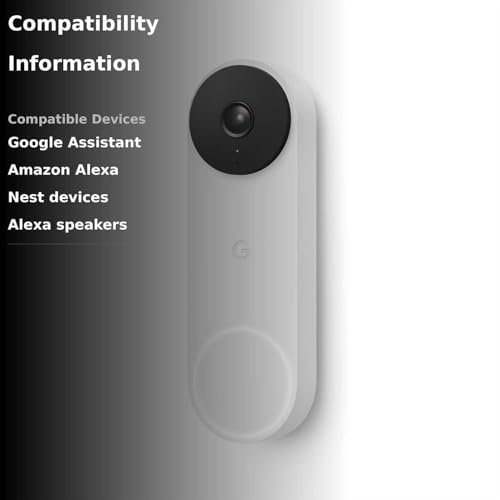 Google Nest Doorbell (con cable, 2.ª generación) - Cámara con vídeo para timbre con cable - Cámara de seguridad con timbre - Nieve