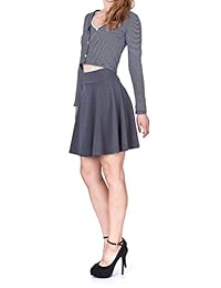 Mini falda de cintura alta, acampanada