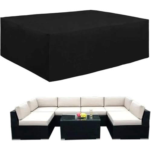 EASYBUYTECH 420D Heavy Duty Patio Furniture Cover, Outdoor Rectangular Table and Chair Set Cover, Waterproof Outdoor Sectional Set Cover,250x200x80cm