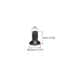 uxcell M2 x 4mm Phillips Screw Fastener Black for