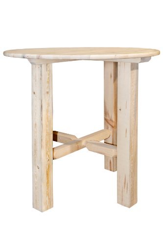 Montana Woodworks MWHCBTV-ROUND Homestead Collection Bistro Table, Round Table Top, Clear Lacquer Finish
